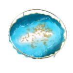 Round Metal Tray Holder, Gold – 27cm Diameter for Custom Epoxy Resin Trays