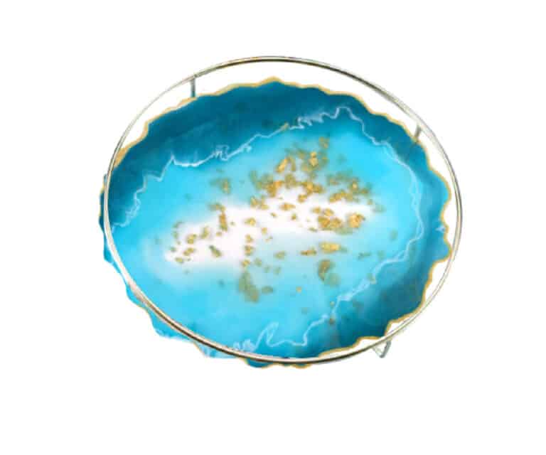 Round Metal Tray Holder, Gold – 27cm Diameter for Custom Epoxy Resin Trays