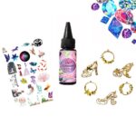 UV Set with 25ml UV Resin, 6 Open Bezels, and Stickers for Jewellery Making