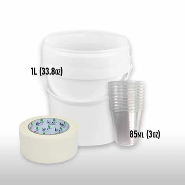 Buckets Kit for Mixing – Easy Clean Resin Mixing Containers - Buckets + cups + tape