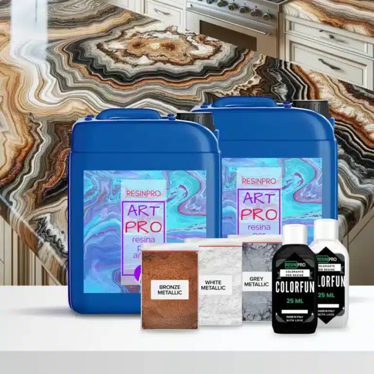 White Exotic Marble Effect Kitchen Worktop Kit with Epoxy Resin