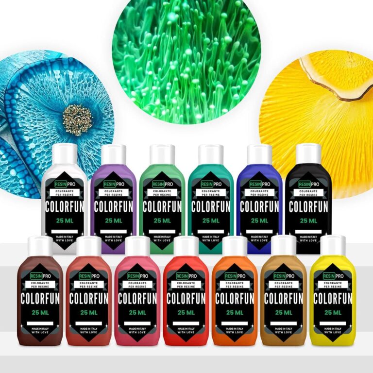“Colorfun” – Liquid Epoxy Resin Colouring Paste Set, Translucent Effect, 10 x 25ml - 13 x 0.8 oz